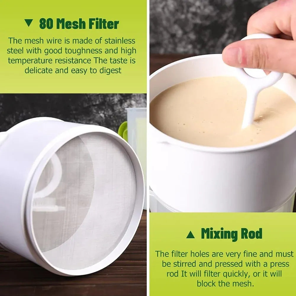 1.5L Soy Milk Juice Filter Nut Milk Bag Replacement, Food Strainer Yogurt Strainer Maker for Fruit Juice, Soy Milk, Nut Milk