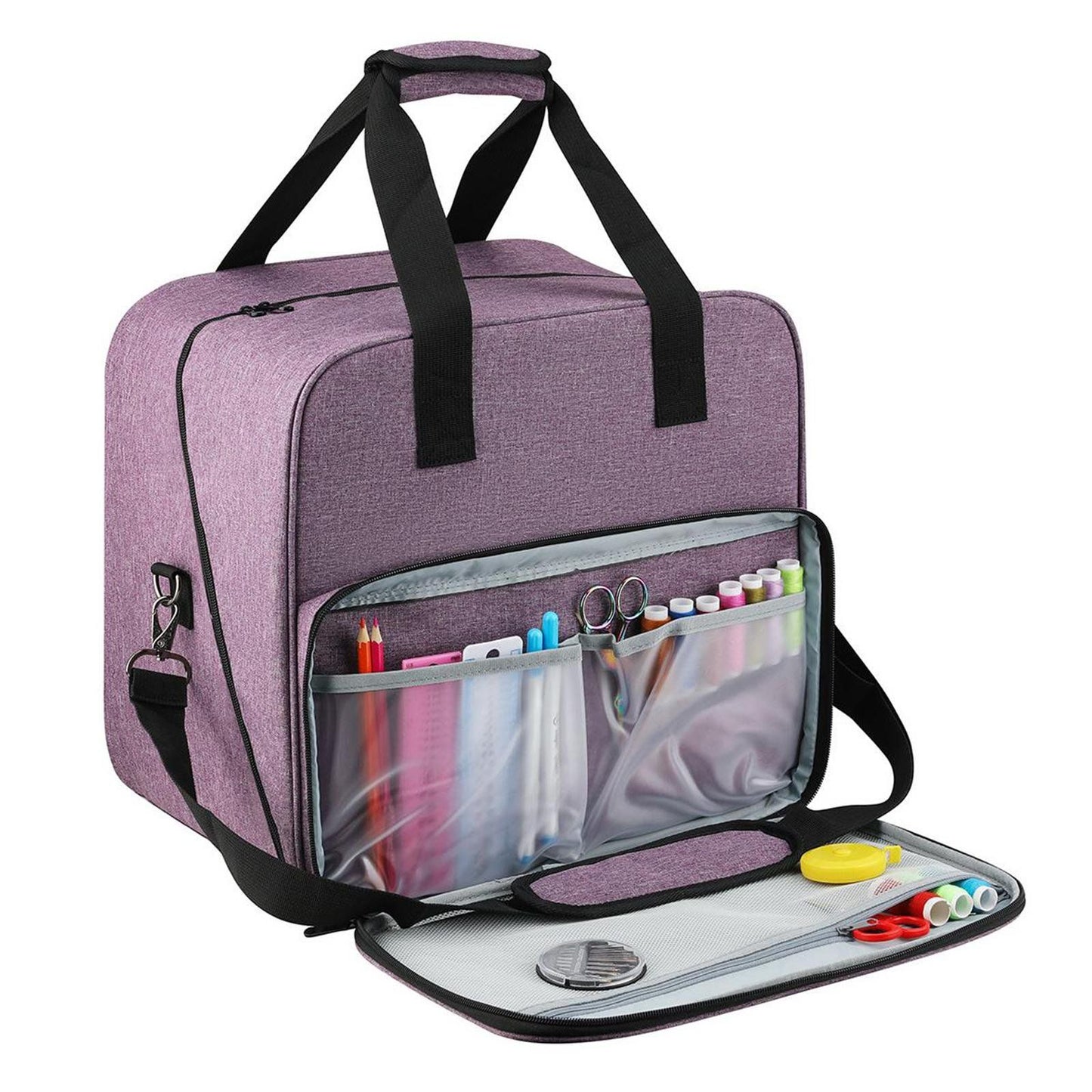 Serger Carrying Case, Universal Overlock Sewing Machine Tote Bag with Shoulder Strap Handles, for Travel, Shopping and Daily Carry