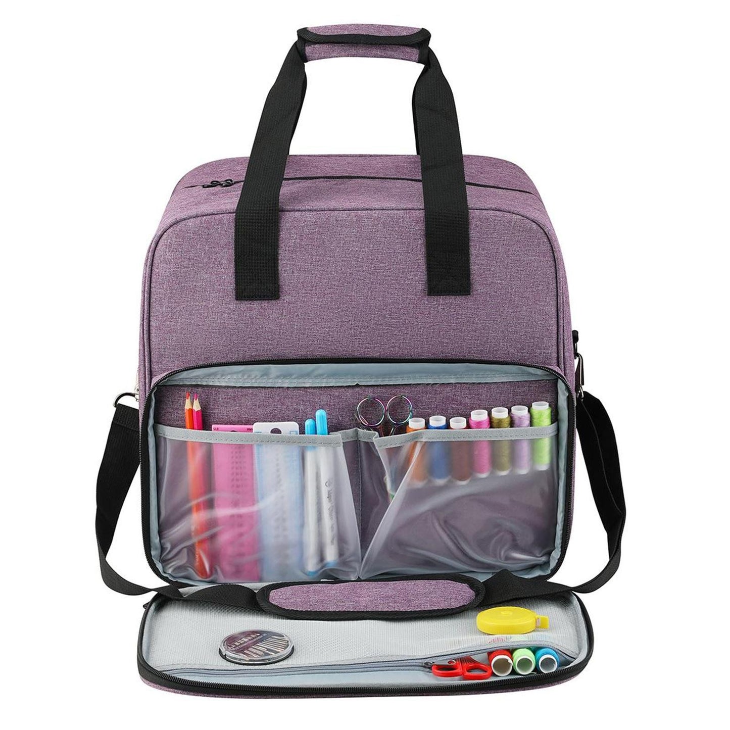 Serger Carrying Case, Universal Overlock Sewing Machine Tote Bag with Shoulder Strap Handles, for Travel, Shopping and Daily Carry