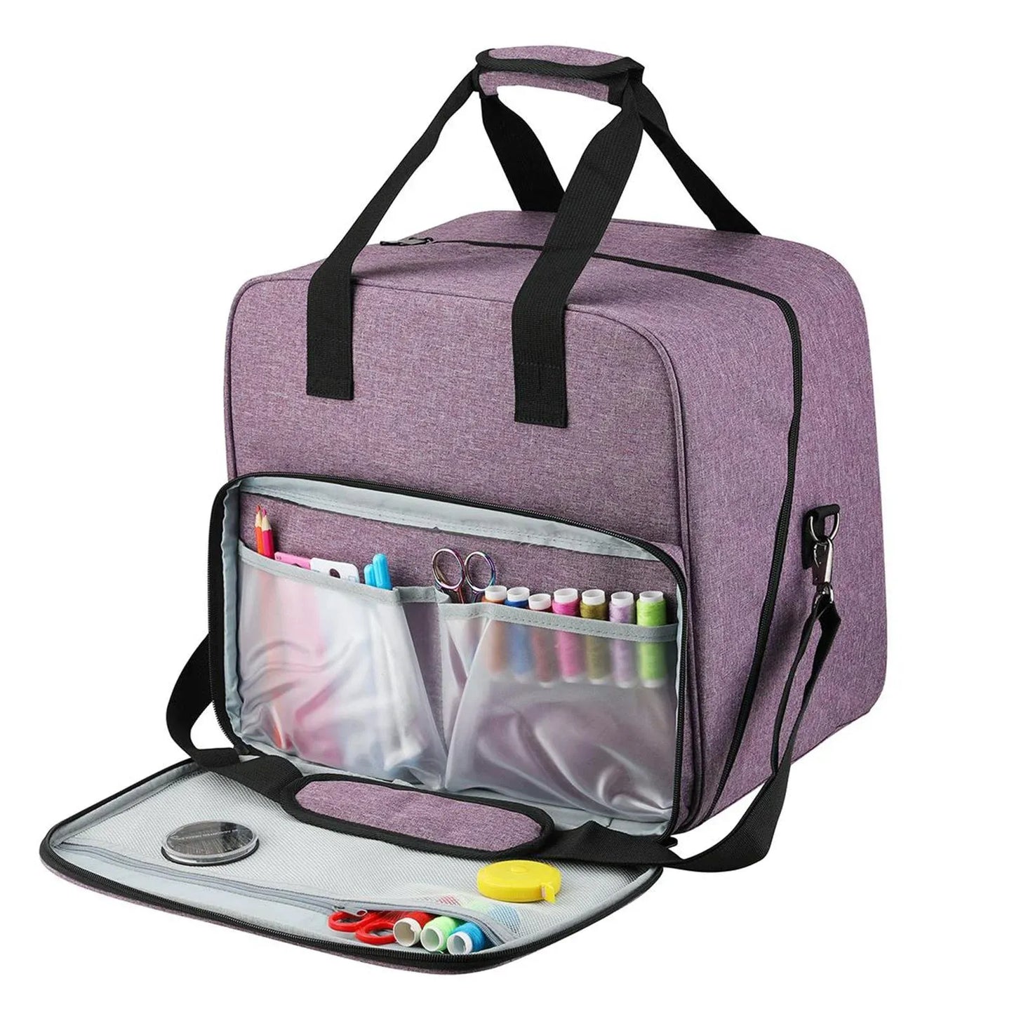 Serger Carrying Case, Universal Overlock Sewing Machine Tote Bag with Shoulder Strap Handles, for Travel, Shopping and Daily Carry