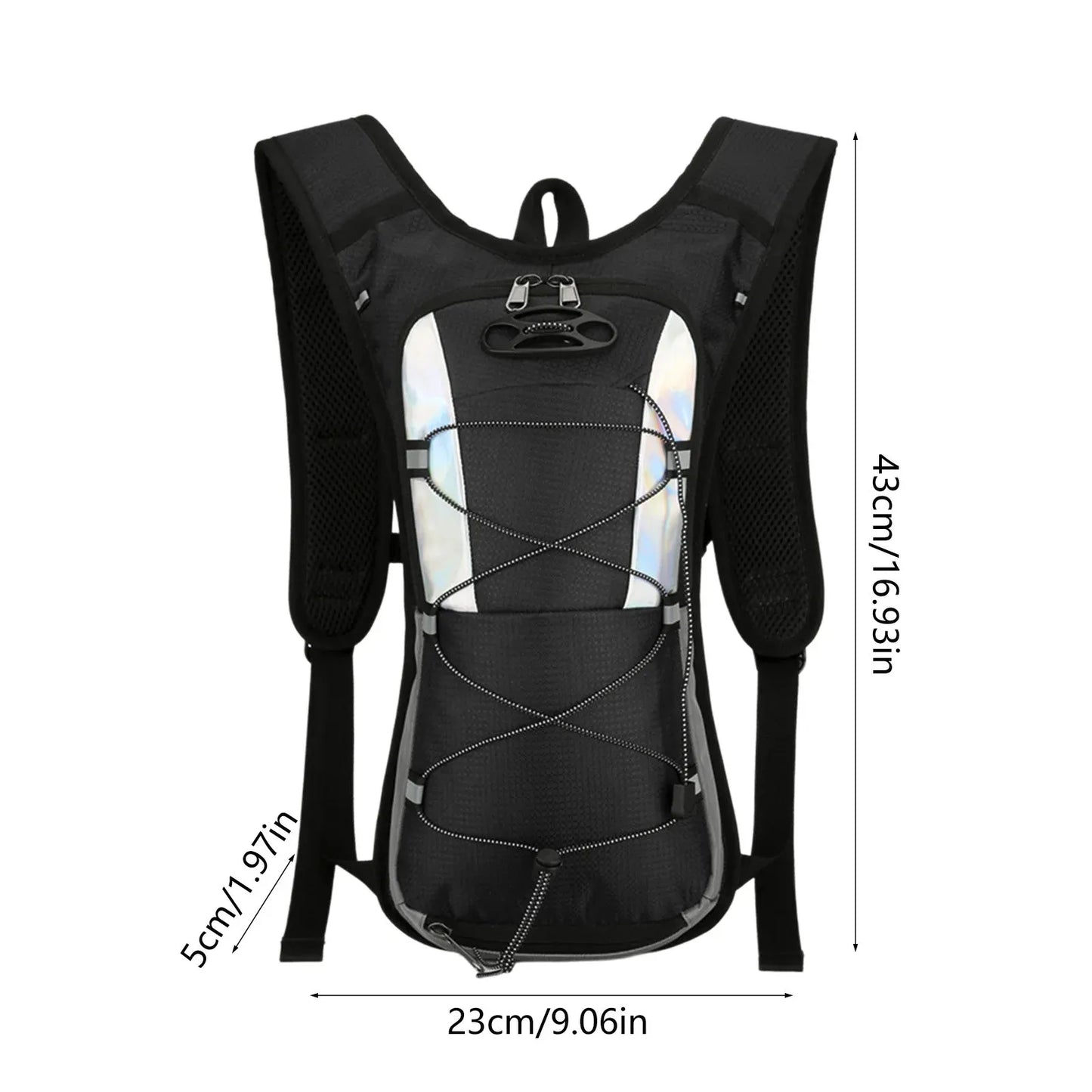 Hydration Backpack Water Pack for Hiking Running Biking Climbing Polyester Padded Straps Lightweight, 16.93x9.06x1.97in