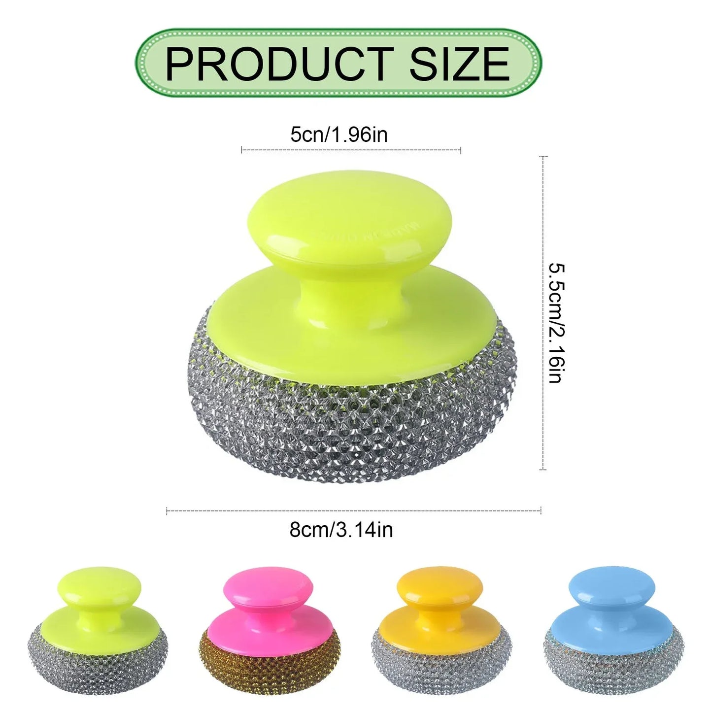 Plastic Mesh Non-Scratch Scouring Pad, Plastic Dish Scrubbers with Short Handle, Mesh Scouring Non Scratch Pads, 3.14x2.16 Inch, Purple