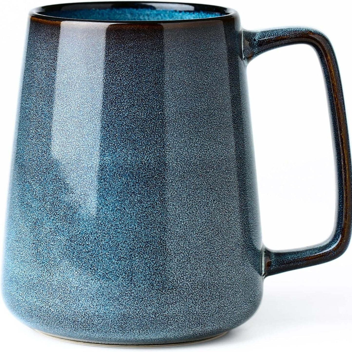 24 oz Large Ceramic Coffee Mug with Large Handle, Extra Large Tea and Coffee Cup for Office, Home, Latte and Hot Drinks, Blue