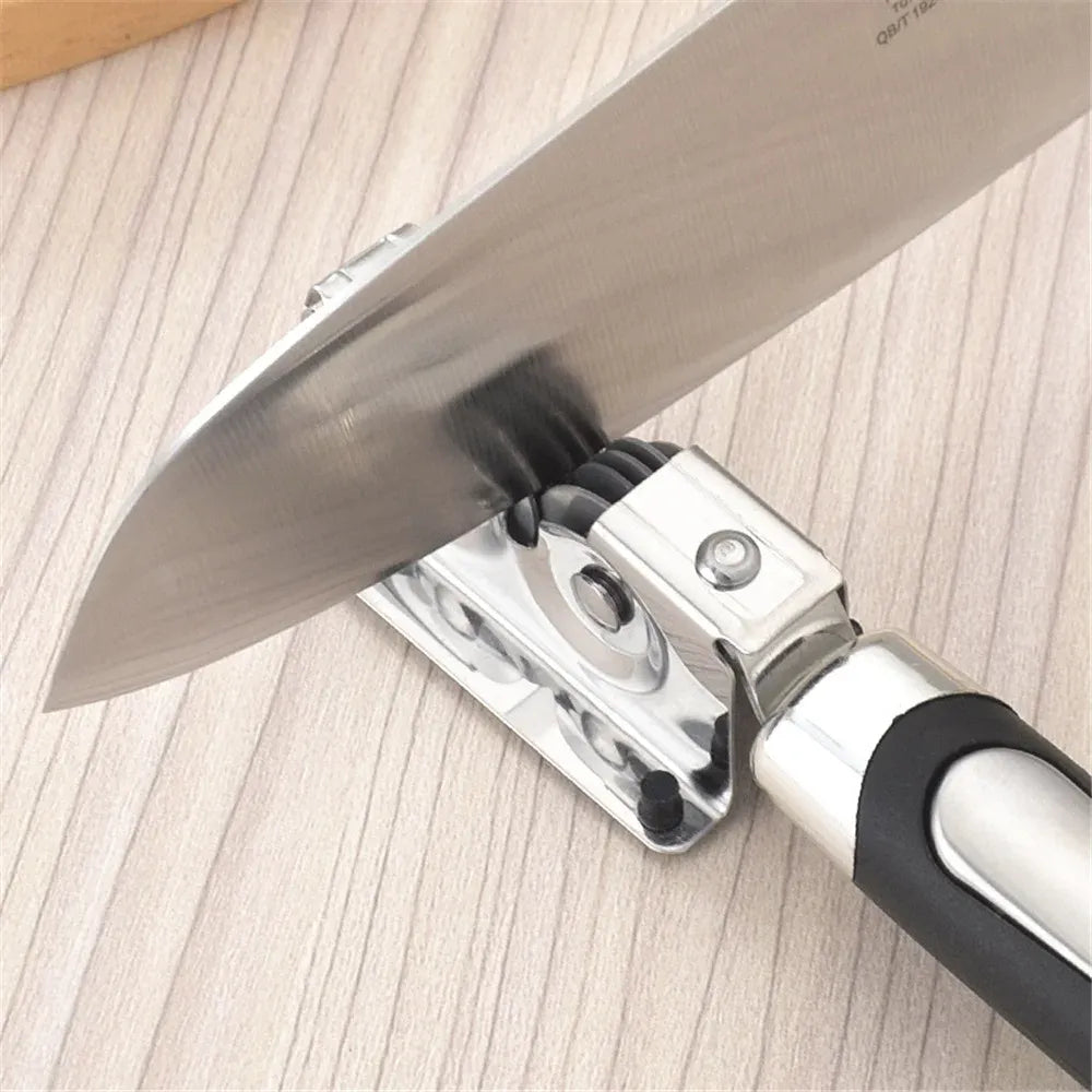 2 Pack Knife Sharpener, Handheld Manual Sharpening Tool for Fixed Blades, Pocketknives, Blade Sharpener with Rotating Steel Discs and Handle