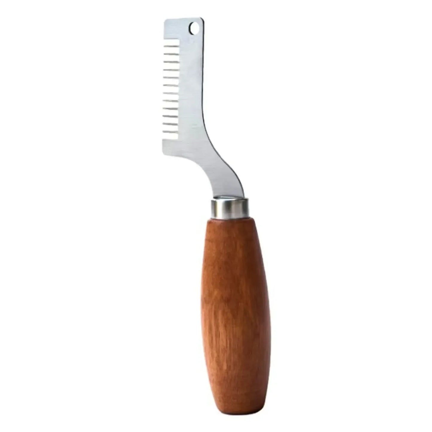 1 Piece, Vegetable Shredder, Handheld Shredder, Stainless Steel Kitchen, Onion Cutter Chopper, 8 in Cutting Head, Wooden Handle, Silver, Brown