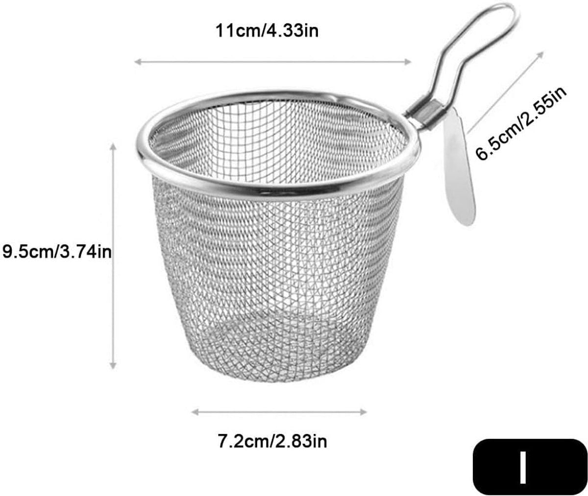 Stainless Steel Pasta Cooking Basket with Clip Handle, Fine Mesh Hanging Strainer for Pasta, Ramen, Pho and Vegetables