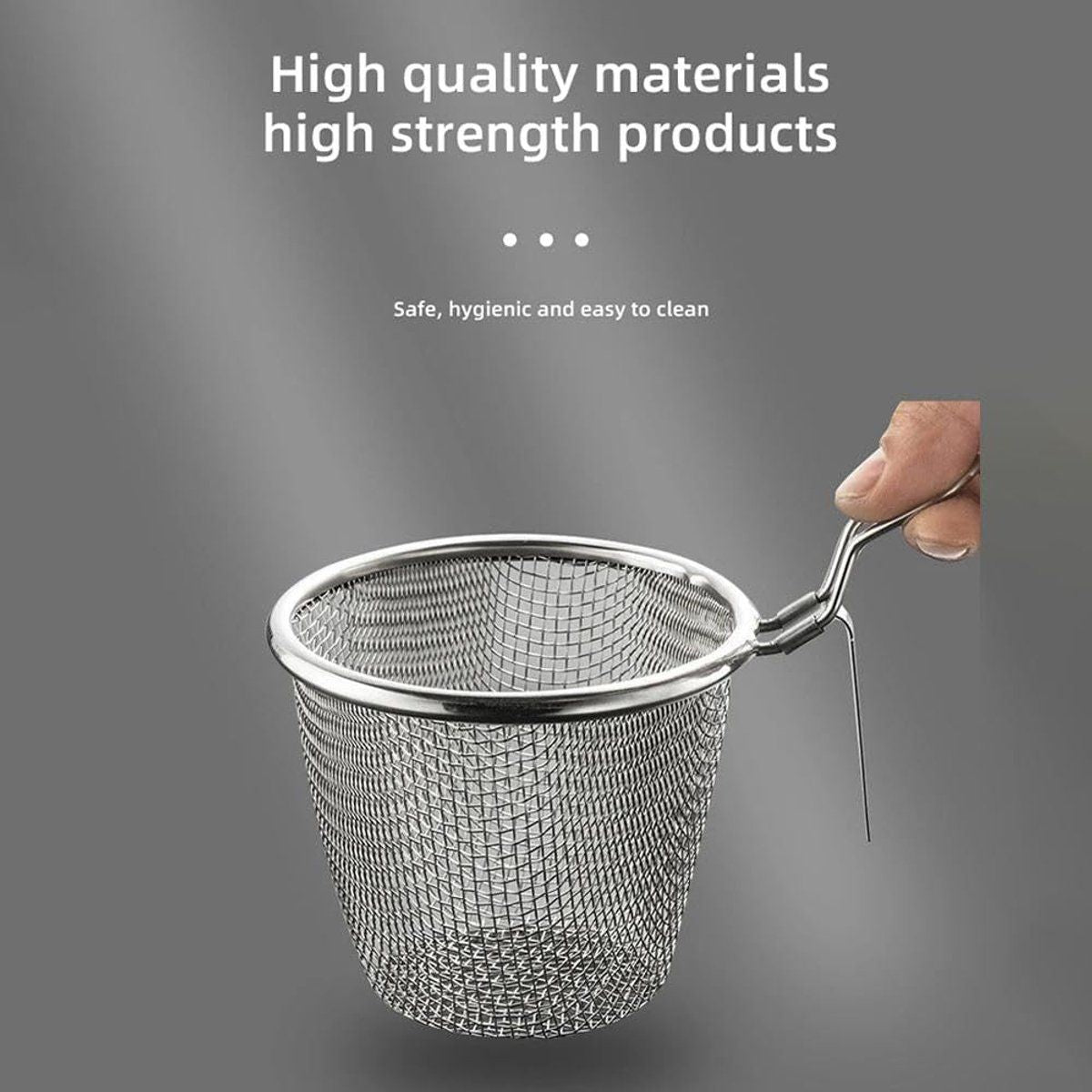 Stainless Steel Pasta Cooking Basket with Clip Handle, Fine Mesh Hanging Strainer for Pasta, Ramen, Pho and Vegetables