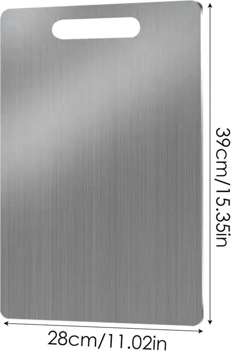 Stainless Steel Cutting Board, 40 x 28 cm, Dishwasher safe, for Home Kitchen and Everyday Cooking, with Hygienic Dishwasher-Safe Surface