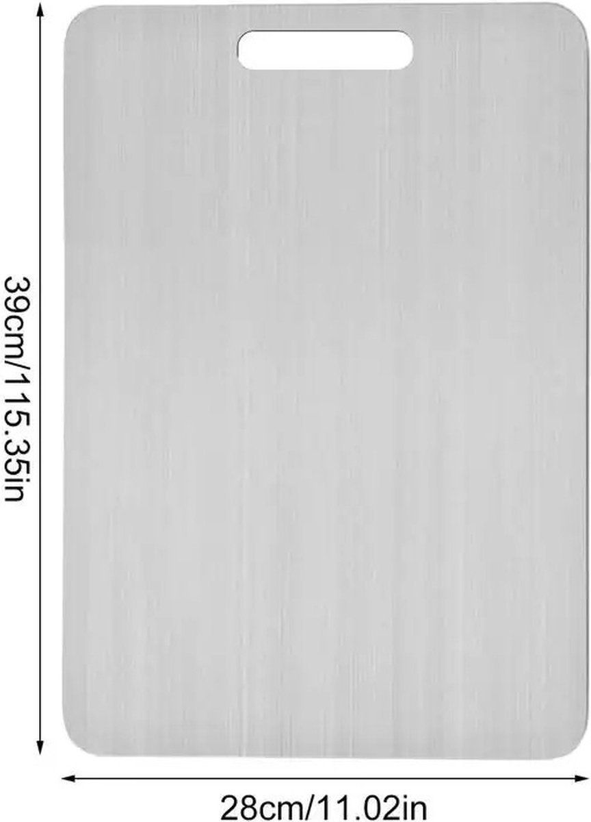 Stainless Steel Cutting Board, 40 x 28 cm, Dishwasher safe, for Home Kitchen and Everyday Cooking, with Hygienic Dishwasher-Safe Surface