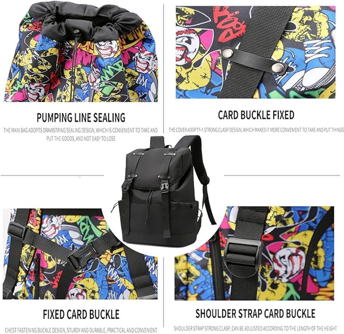 Unisex Laptop Backpack with Anti-Theft Pocket, 20 L Waterproof Travel and Work Backpack for 39.6 cm Laptop, Black