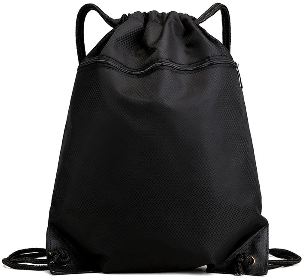 Gym Bag with Drawstring, Large Capacity 50 x 40 cm Drawstring Backpack, Waterproof and Scratch, Waterproof Bag for Sports, Black