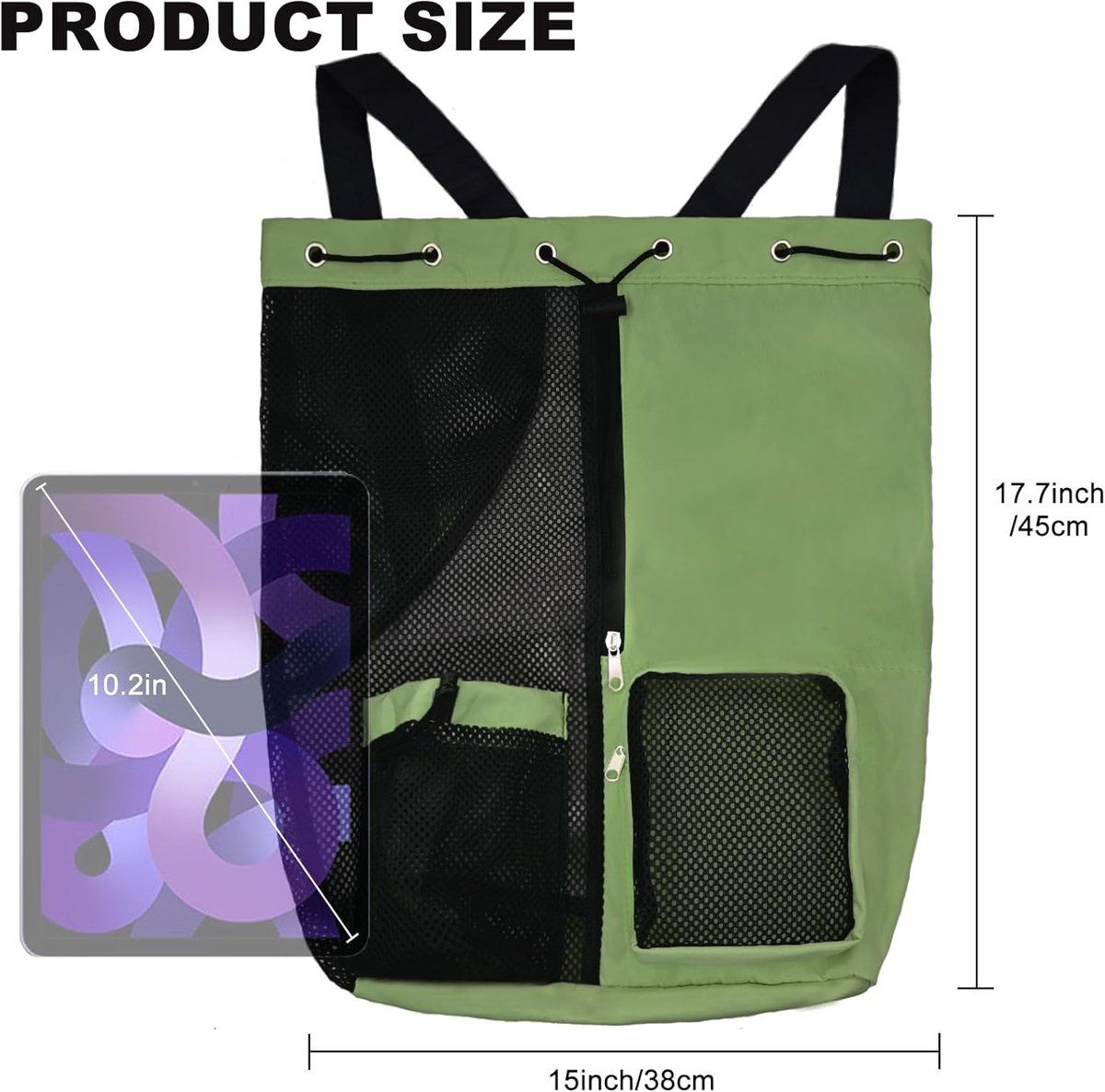 Gym Bag, Separation of wet and dry items, Drawstring backpack, Adjustable straps, quality water, resistant quality, Vegetable