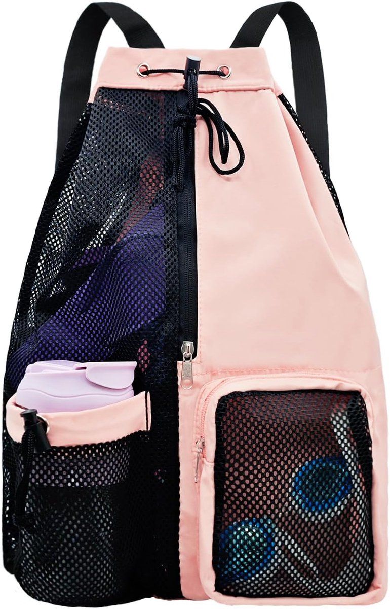 Gym Bag, Separation of wet and dry items, Portable sports bag, Drawstring backpack, Adjustable straps, quality water, resistant quality, Pink