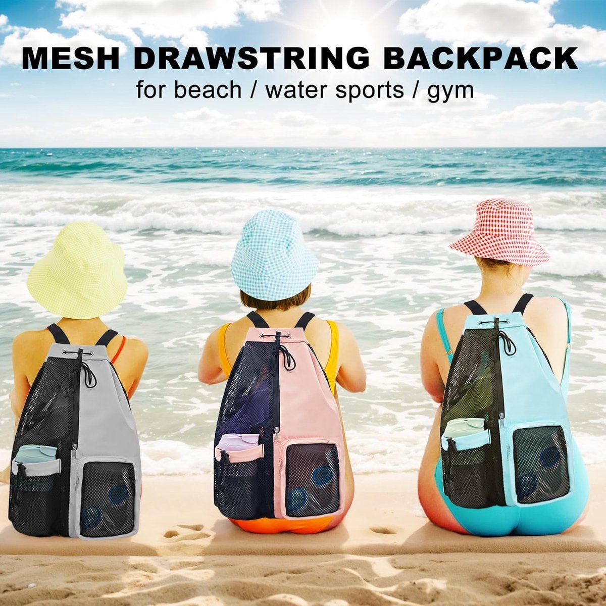 Gym Bag, Separation of wet and dry items, Portable sports bag, Drawstring backpack, Adjustable straps, quality water, resistant quality, Pink