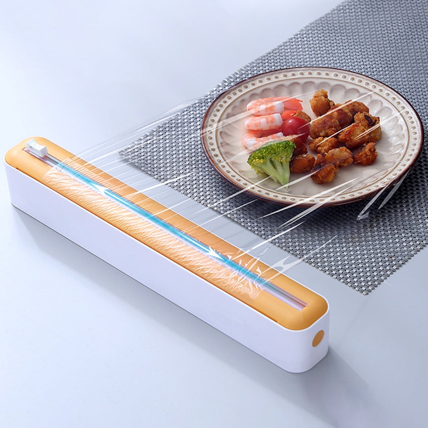 Cling Wrap Cutter - Magnetic Back Design - Two-Way Slider - Plastic Wrap Cutting - Fridge Mounted - Saran Wrap Organizer - Kitchen Tool Black