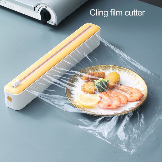 Cling Wrap Cutter - Magnetic Back Design - Two-Way Slider - Plastic Wrap Cutting - Fridge Mounted - Saran Wrap Organizer - Kitchen Tool Green