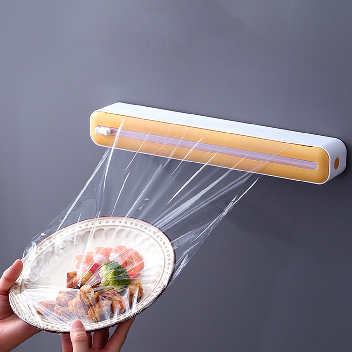 Cling Wrap Cutter - Magnetic Back Design - Two-Way Slider - Plastic Wrap Cutting - Fridge Mounted - Saran Wrap Organizer - Kitchen Tool Green