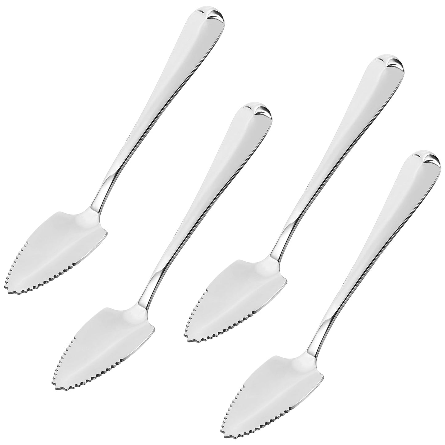 MANLINGDA DOITOOL 4Pcs Stainless Steel Grapefruit Spoons with Serrated Edges 15.50X2.70X0.50CM As Shown