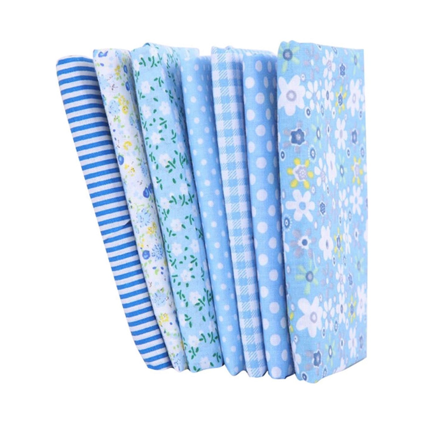 Tdoenbutw clearance Cotton Crafts Fabric Bundle Patchwork Squares Quilting Sewing Patchwork DIY 7PCS 7PC DIY Fabric fall fabric squares clearance sale Blue