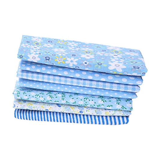 Tdoenbutw clearance Cotton Crafts Fabric Bundle Patchwork Squares Quilting Sewing Patchwork DIY 7PCS 7PC DIY Fabric fall fabric squares clearance sale Z-Blue2
