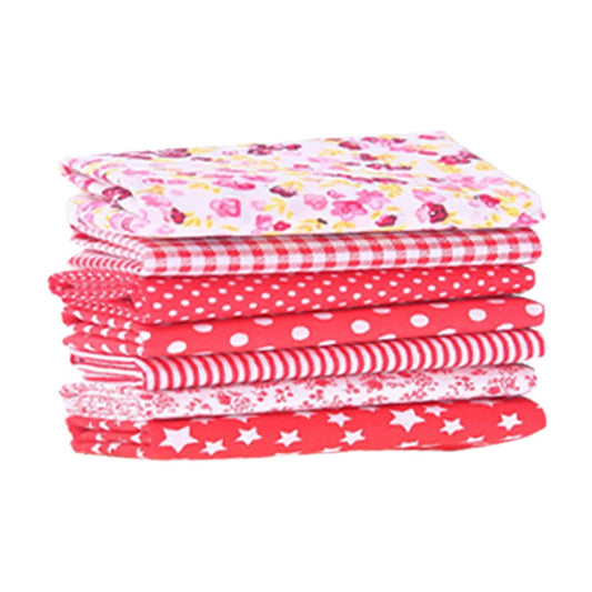 Tdoenbutw clearance Cotton Crafts Fabric Bundle Patchwork Squares Quilting Sewing Patchwork DIY 7PCS 7PC DIY Fabric fall fabric squares clearance sale Z-Red2