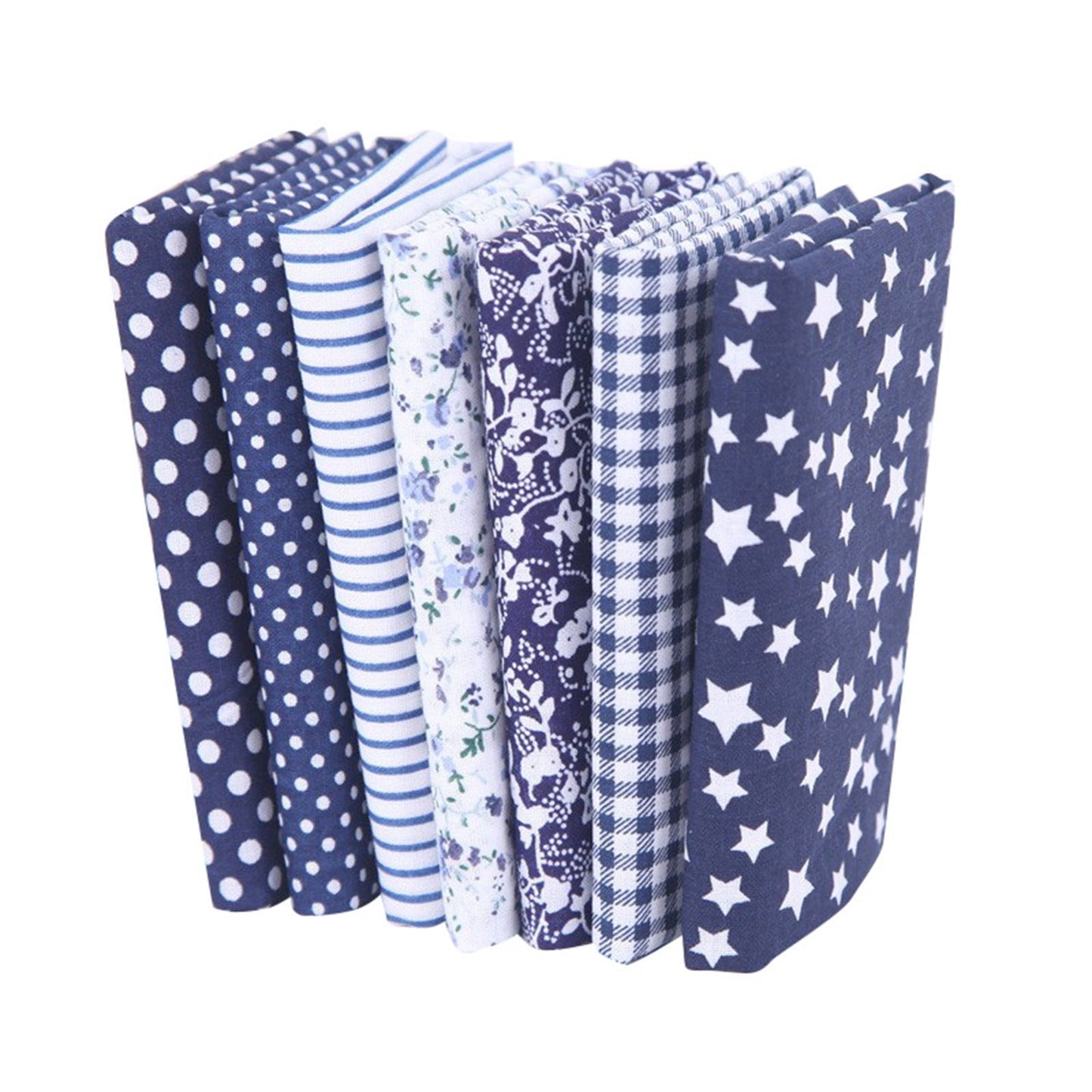 Tdoenbutw clearance Cotton Crafts Fabric Bundle Patchwork Squares Quilting Sewing Patchwork DIY 7PCS 7PC DIY Fabric fall fabric squares clearance sale Z-blue1