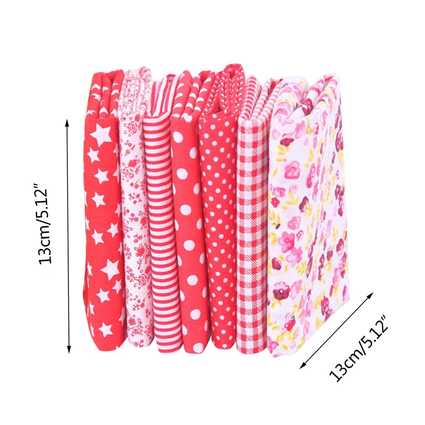 Tdoenbutw clearance Cotton Crafts Fabric Bundle Patchwork Squares Quilting Sewing Patchwork DIY 7PCS 7PC DIY Fabric fall fabric squares clearance sale Z-red1