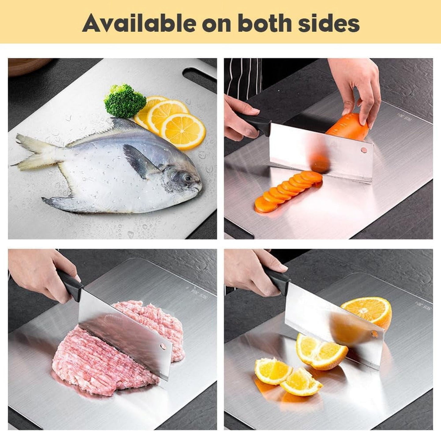 New Titanium Cutting Boards - 100% Pure Titanium Cutting Boards for Kitchen - Cutting Edge Hygiene & Durability, Double Sided Medical-grade Titanium Cutting Mat from Japan (15 x 11 in) 15" x 11"
