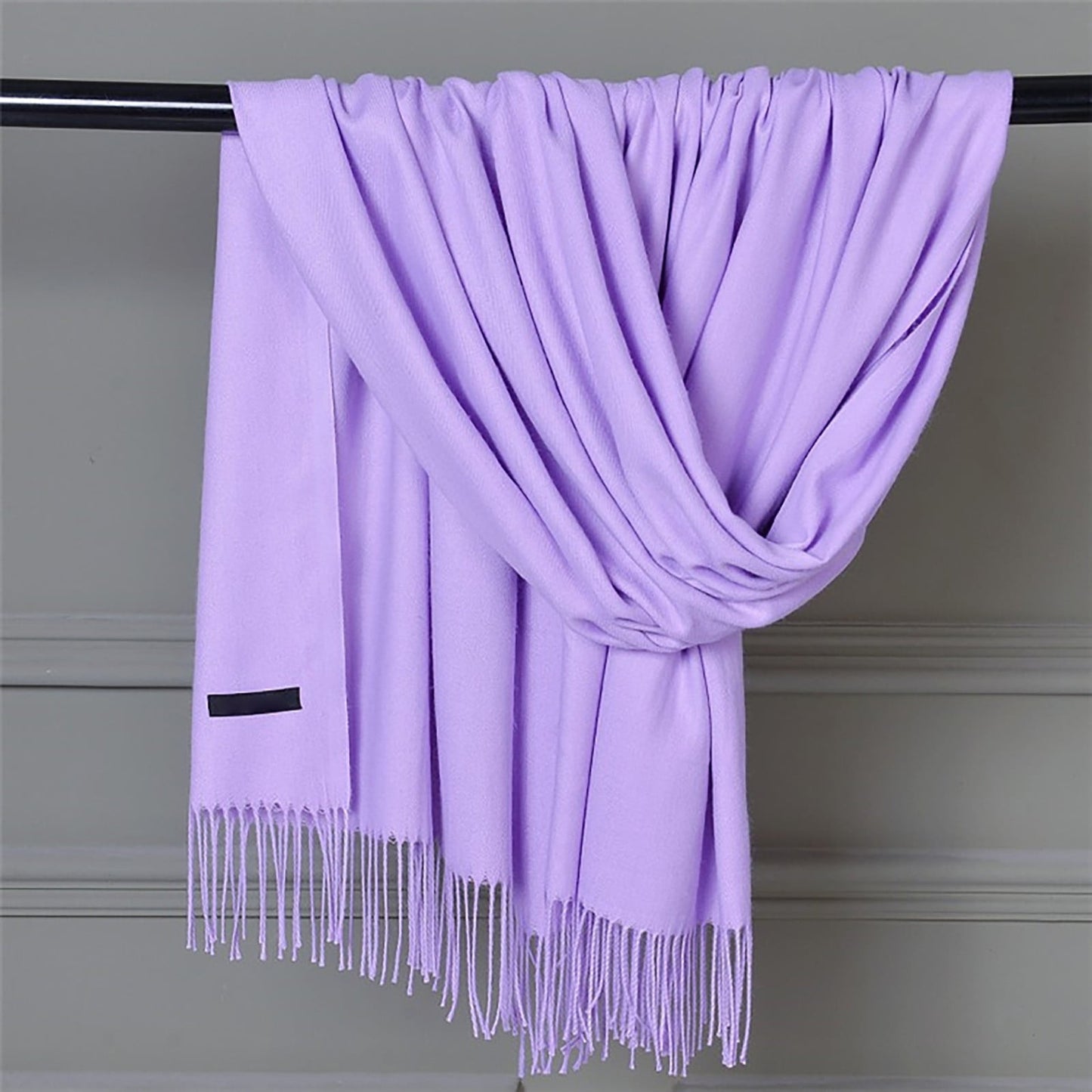 Delayuji Pashmina Scarf for Women Scarf for Women Women Pashmina Scarf Soft Solid Plain Shawl Wrap Fashion Warm Neck with Fringes A Red A Purple