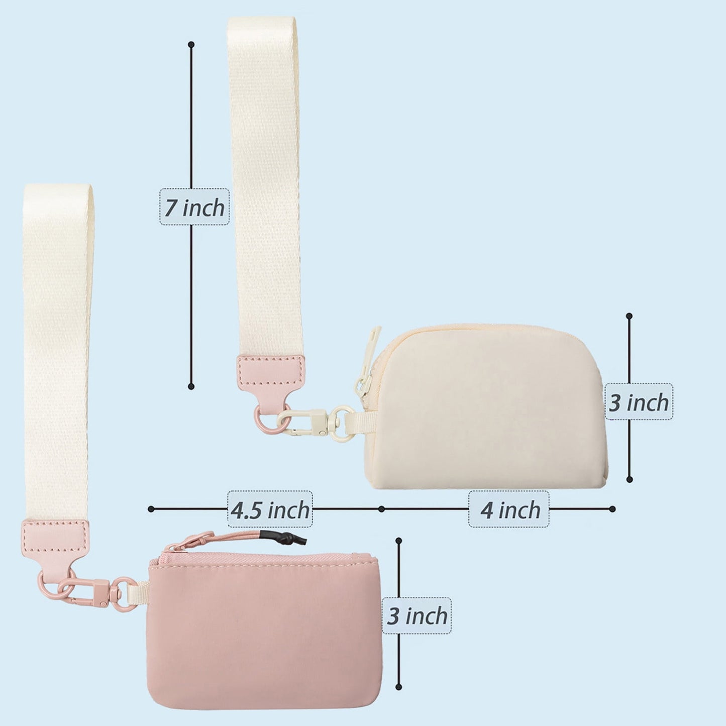 3/2/1PCS Keychain Wallet Mini Zip Around Wristlet Wallets For Women Detachable Dual Pouch Wristlet Portable Coin Purse Small Wallets For Travel Sports Outdoors Purple 1PCS & Grey 1PCS & Mint Green 1PCS