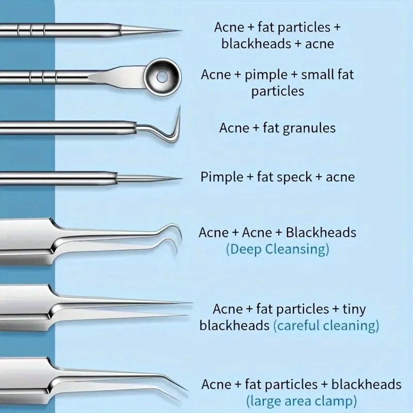 BYXAS Pimple Popper Tool Kit, 8 PCS Professional Stainless Steel Blackhead Remover Comedone Extractor Tools for Removing Zit on Face - Acne Removal Kit with Metal Case (Silver) 8 PCS with Makeup Mirror