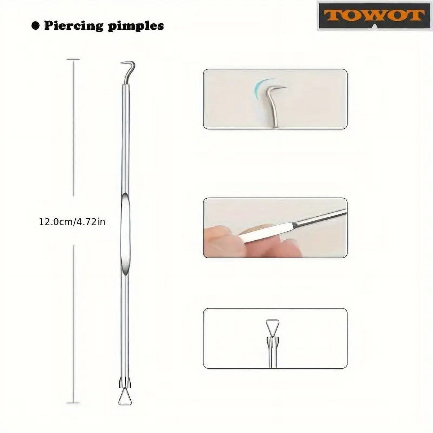 BYXAS Pimple Popper Tool Kit, 8 PCS Professional Stainless Steel Blackhead Remover Comedone Extractor Tools for Removing Zit on Face - Acne Removal Kit with Metal Case (Silver) 11PCS with Makeup Mirror
