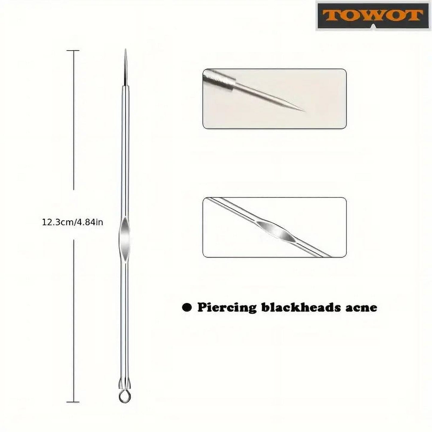 BYXAS Pimple Popper Tool Kit, 8 PCS Professional Stainless Steel Blackhead Remover Comedone Extractor Tools for Removing Zit on Face - Acne Removal Kit with Metal Case (Silver) 11PCS with Makeup Mirror