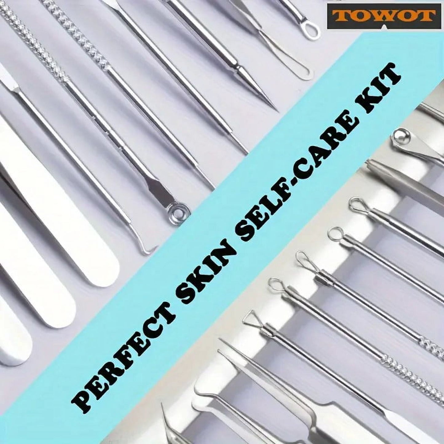 BYXAS Pimple Popper Tool Kit, 8 PCS Professional Stainless Steel Blackhead Remover Comedone Extractor Tools for Removing Zit on Face - Acne Removal Kit with Metal Case (Silver) 11PCS with Makeup Mirror