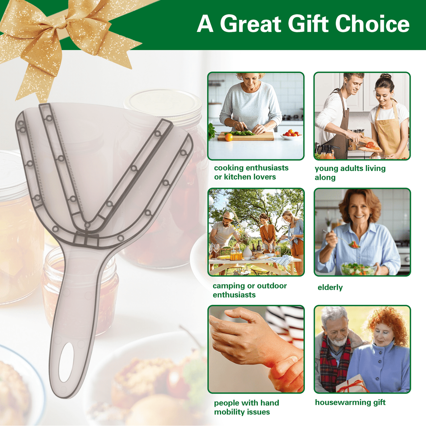 Jar Opener for Seniors with Arthritis 鈥?Effortless Lid & Bottle Opener for Weak Hands 鈥?Simple Twist Jar Opening Tool for Small & Large Lids 鈥?Practical Gift for Elderly Gray