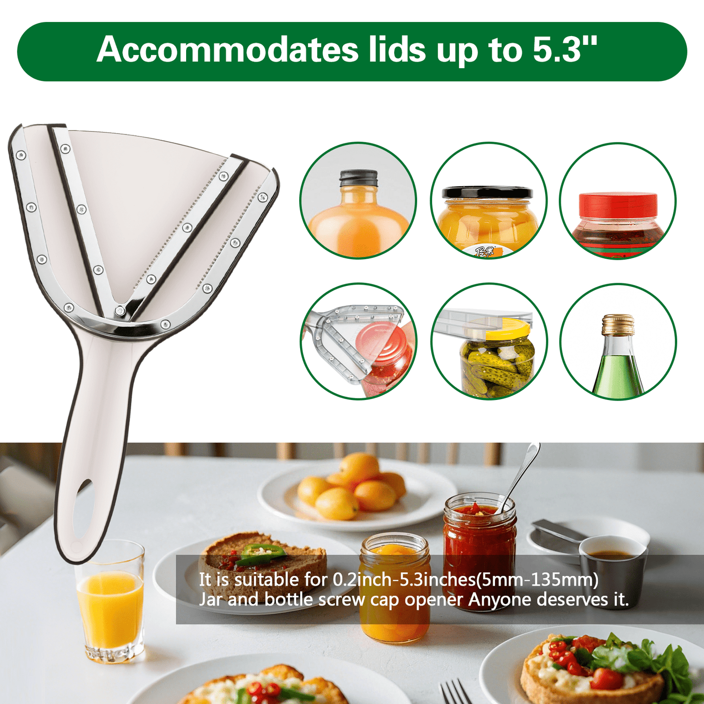 Jar Opener for Seniors with Arthritis 鈥?Effortless Lid & Bottle Opener for Weak Hands 鈥?Simple Twist Jar Opening Tool for Small & Large Lids 鈥?Practical Gift for Elderly Gray