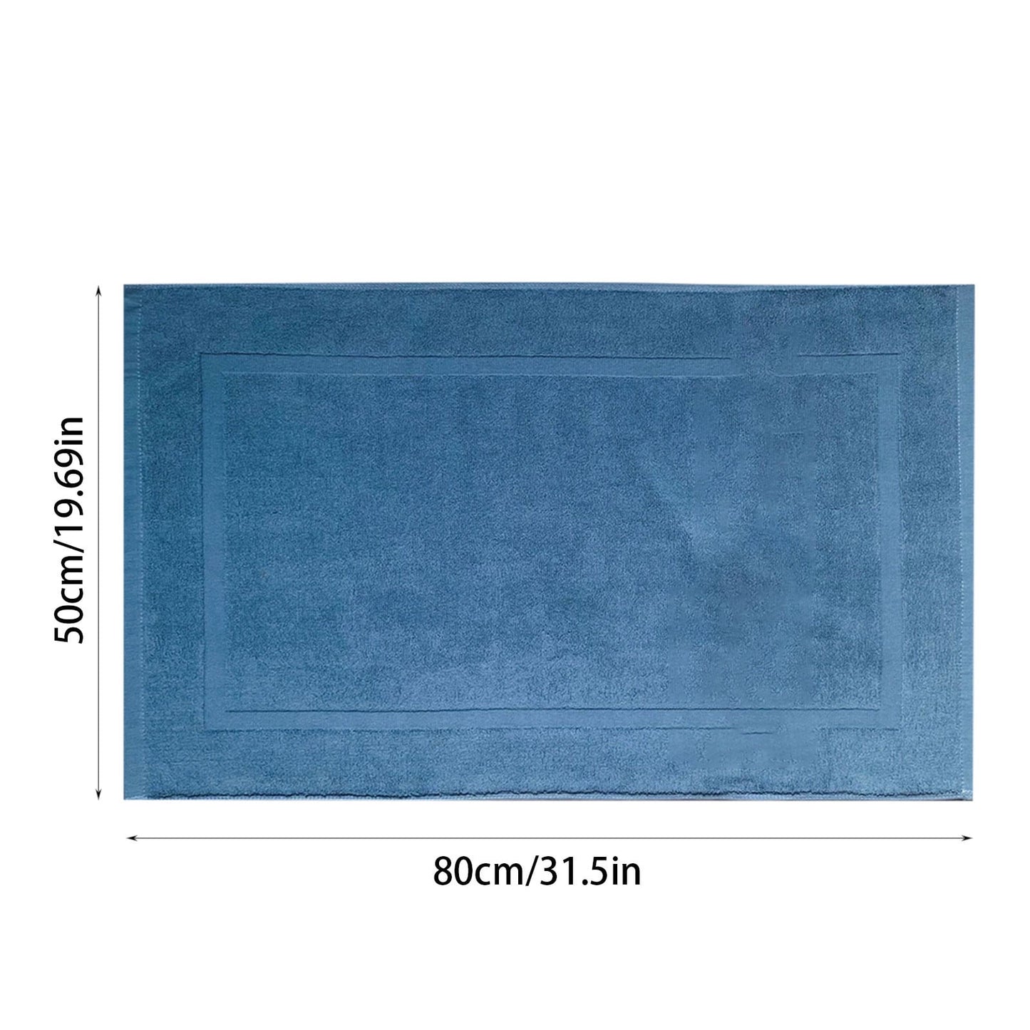 2PCS White Cotton Classic Rug Bath Mats Absorbent Cotton Hotel Spa Shower Bathtub Mats [Not A Bathroom Rug] Machine Washable Shower Bathroom Floor Towel A 2PCS