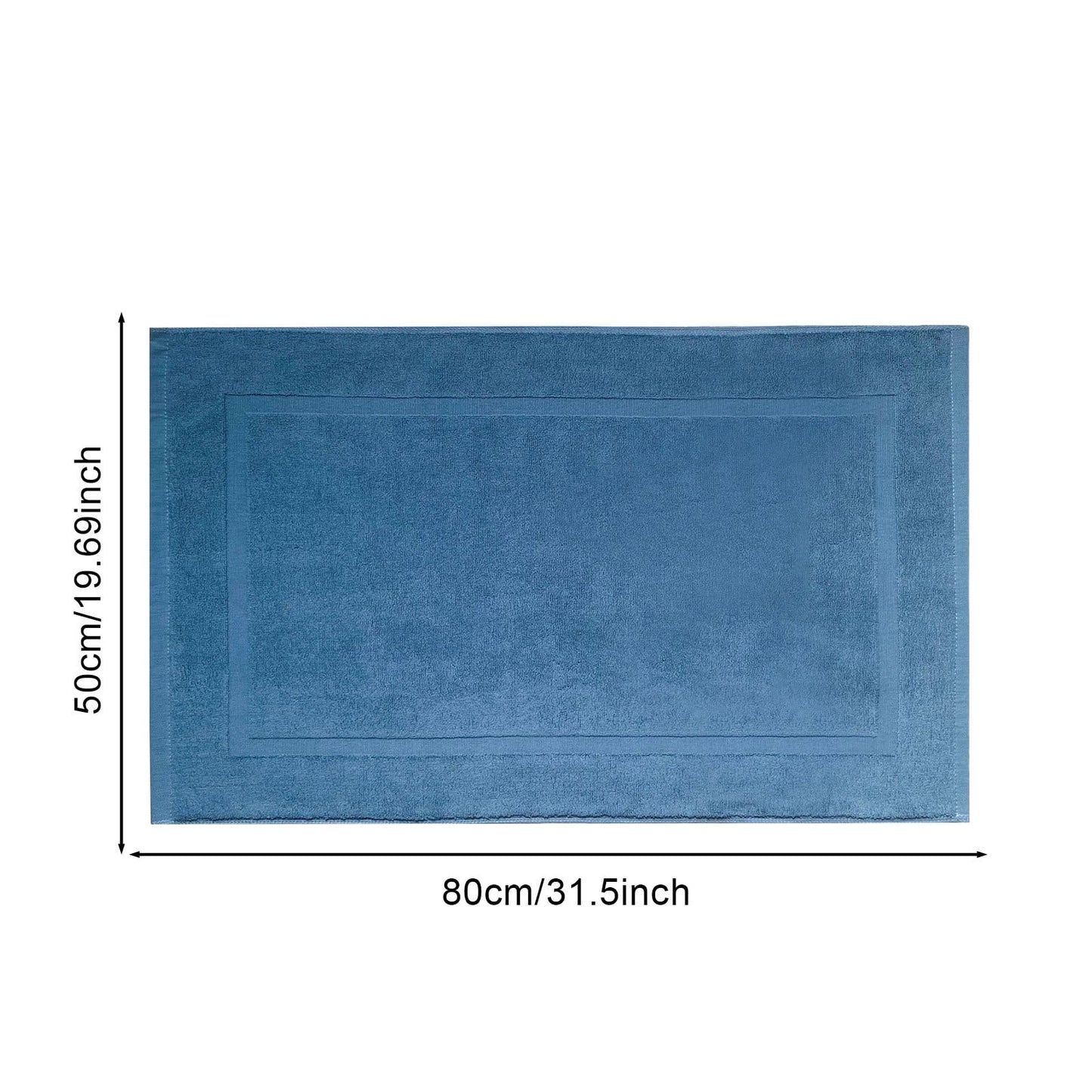 2PCS White Cotton Classic Rug Bath Mats Absorbent Cotton Hotel Spa Shower Bathtub Mats [Not A Bathroom Rug] Machine Washable Shower Bathroom Floor Towel B 1PCS & C 1PCS