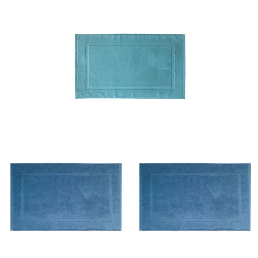 2PCS White Cotton Classic Rug Bath Mats Absorbent Cotton Hotel Spa Shower Bathtub Mats [Not A Bathroom Rug] Machine Washable Shower Bathroom Floor Towel B 1PCS & C 2PCS