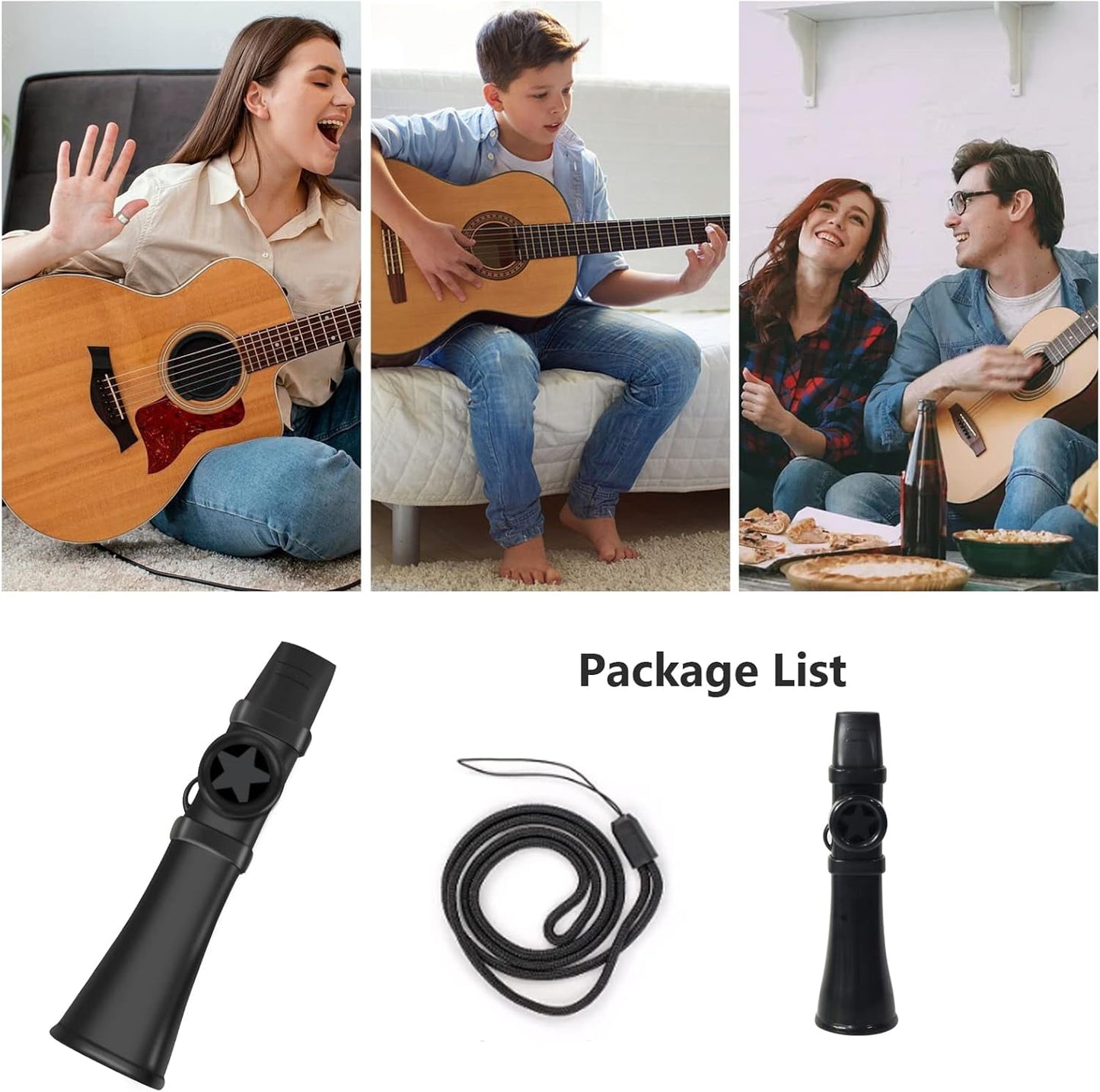 Professional Kazoo for Adults Kids, Upgrade Plastic Kazoos with Adjustable Tone Multi Colors Kazoo Musical Instruments for Guitar, Ukulele, Piano & Violin, Easy to Learn (Blue) Blue#004