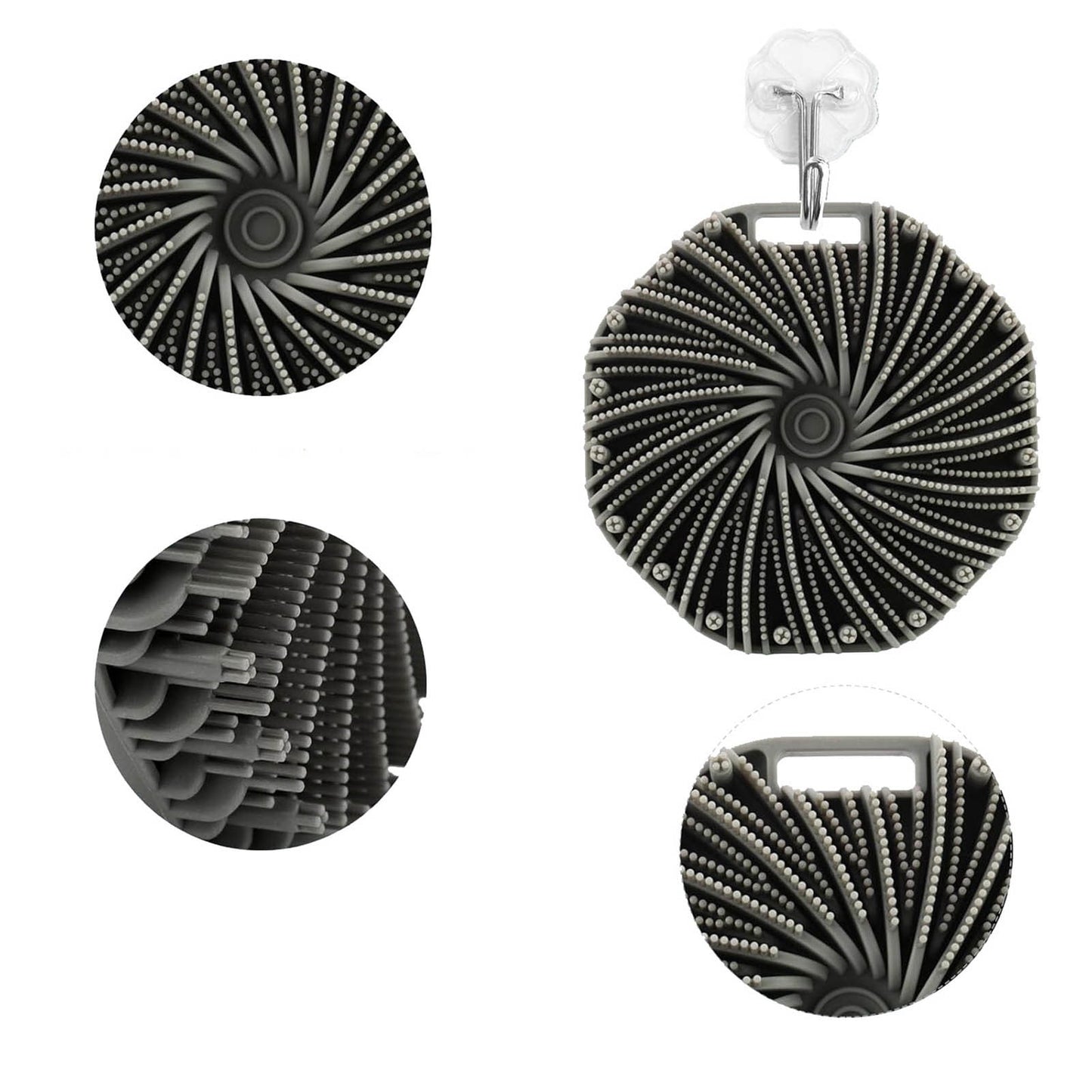 Scrubbies The Sud Bud Silicone Body Scrubber - Exfoliating for Sensitive Skin, Shower Use, Hanging Design, Durable Massage Brush,##grey/1 pc #grey