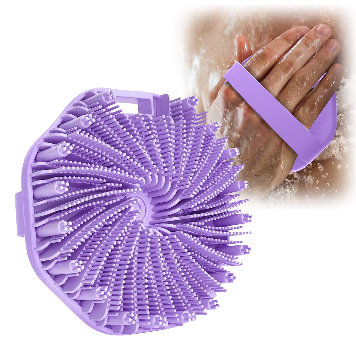 Scrubbies The Sud Bud Silicone Body Scrubber - Exfoliating for Sensitive Skin, Shower Use, Hanging Design, Durable Massage Brush,##grey/1 pc #purple