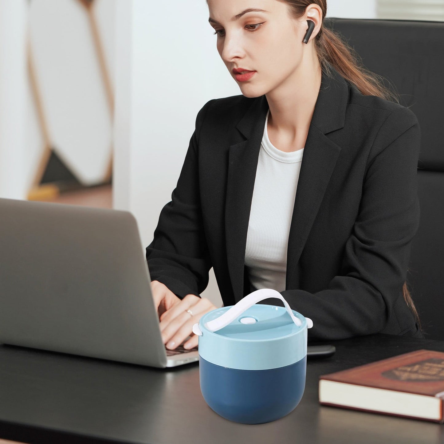 Ramen BBlueowl, Soup Bowls, Microwave Ramen Bowl with Lid, Lunch Box with Lid, Durable and Heat Resistant Bowl for Noodles, Rice, and Soups, Perfect for Home, Office, or School Meals， Z16_Sky Blue