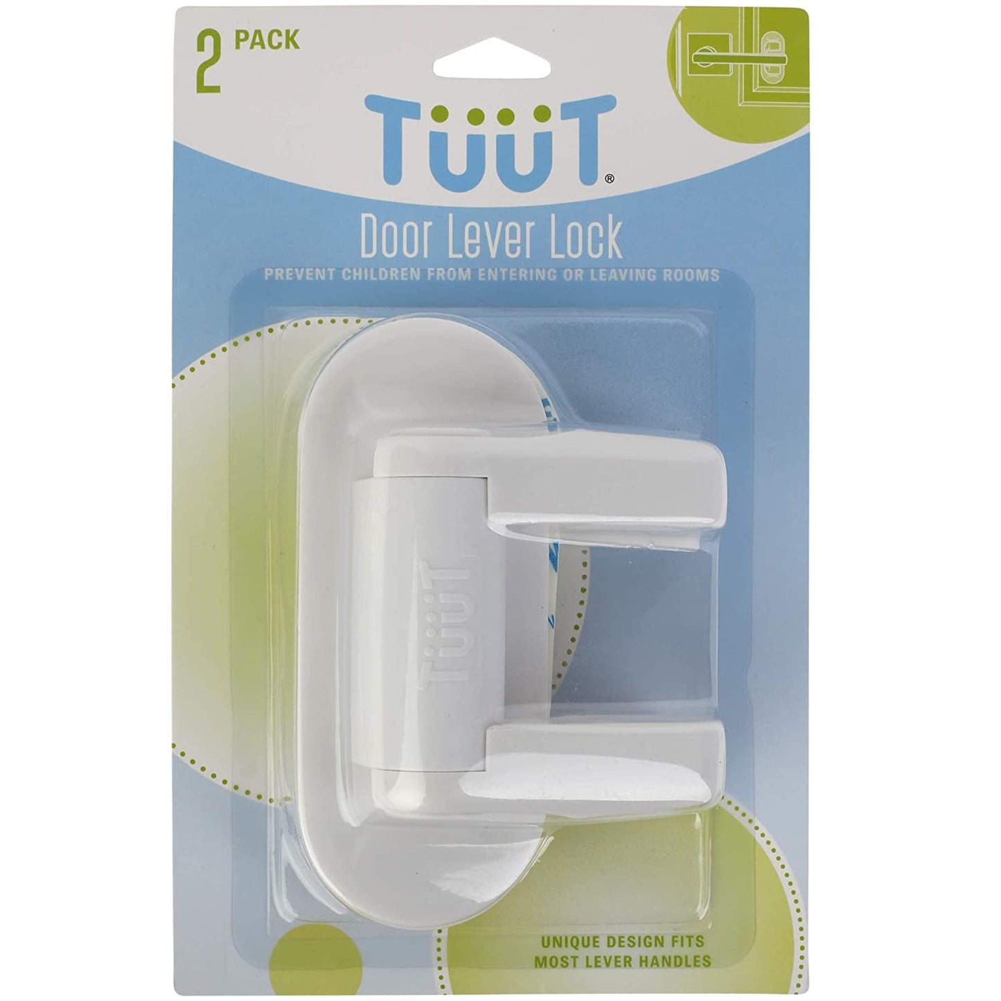 Door Lever Lock (2 Pack) Child Proof Doors & Handles 3M Adhesive - Child Safety