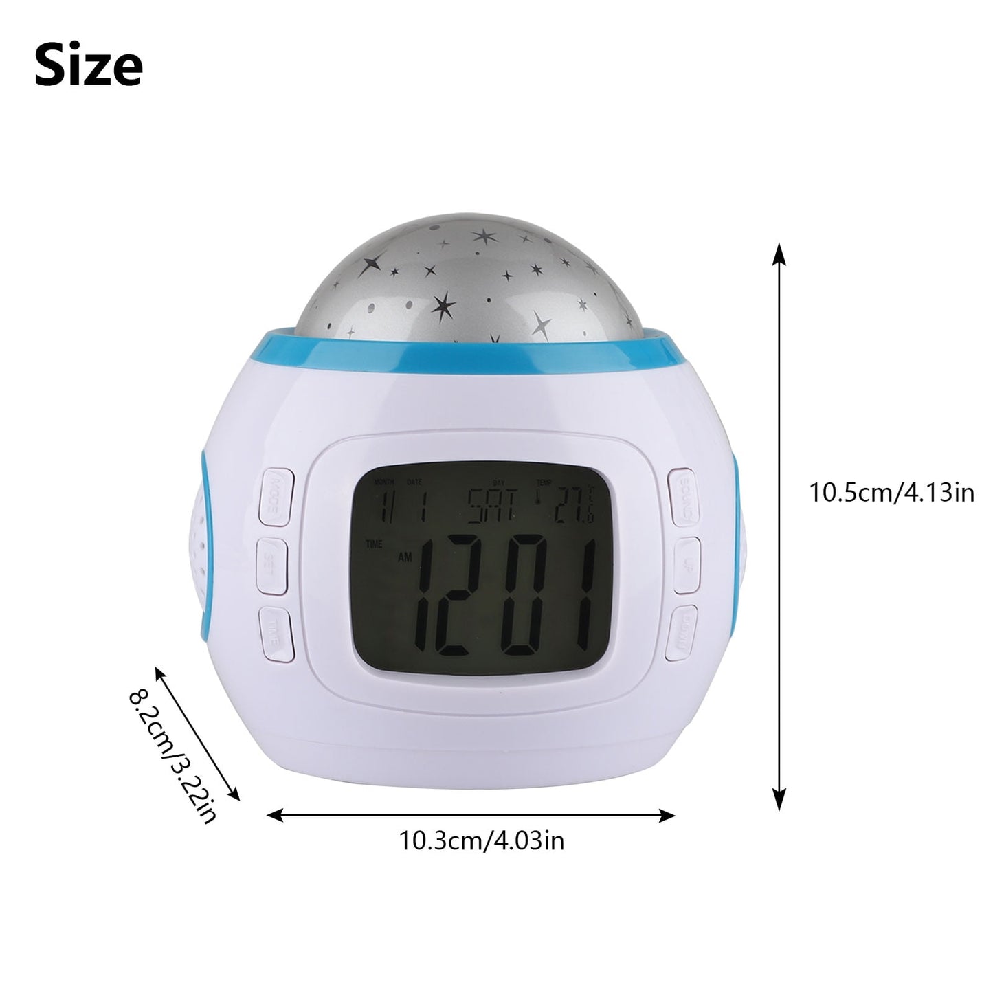 Alarm Clock, Kids Sleep Clock Starry Sky Night Light Star Projection Clock, Music Digital Clock with Backlight LED Night Light Calendar & Thermometer for Kids Boys Girls Children Bedroom Party