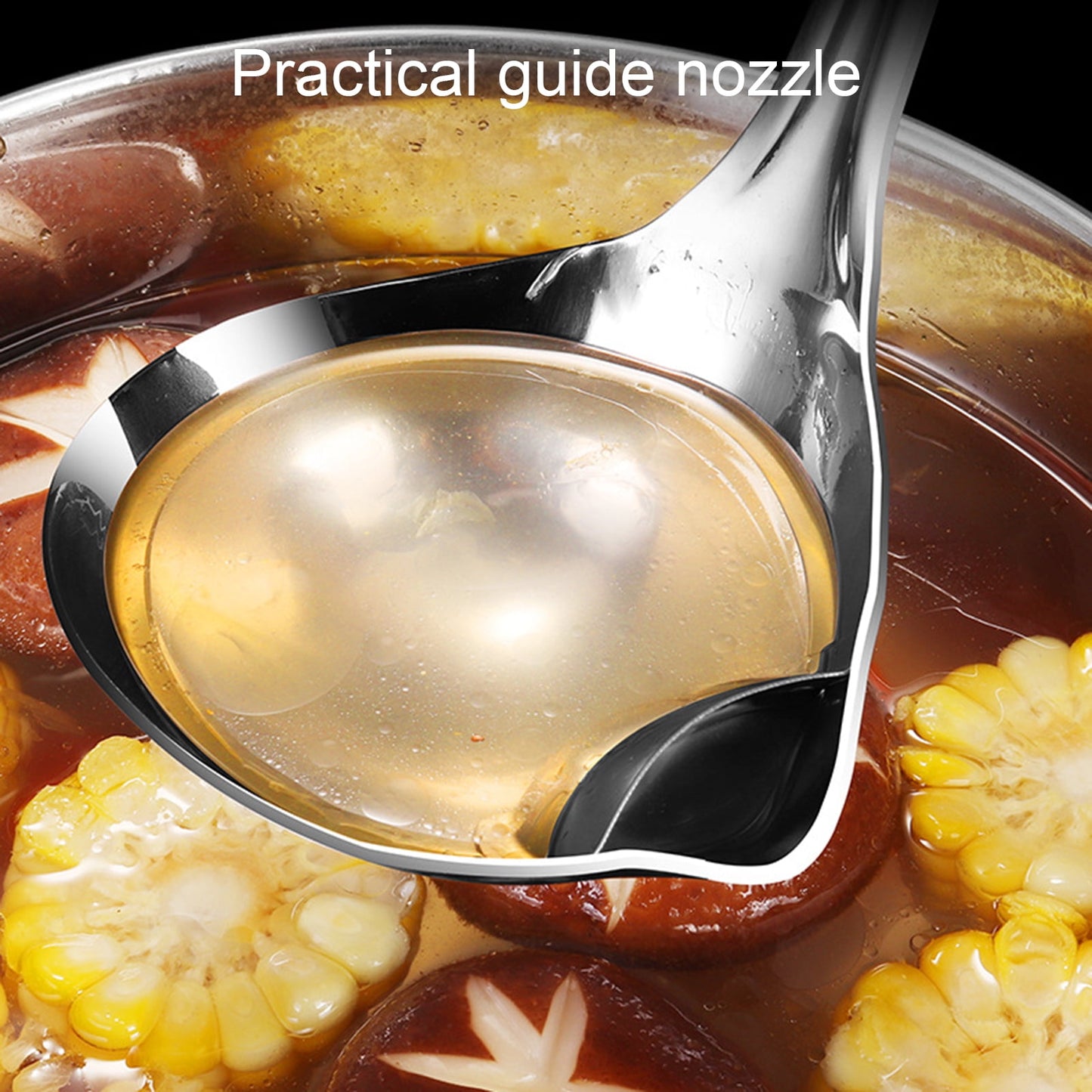 Reheyre Scalding Resistant Stainless Steel Soup Ladle with Long Handle - Cookware Supplies L As the picture