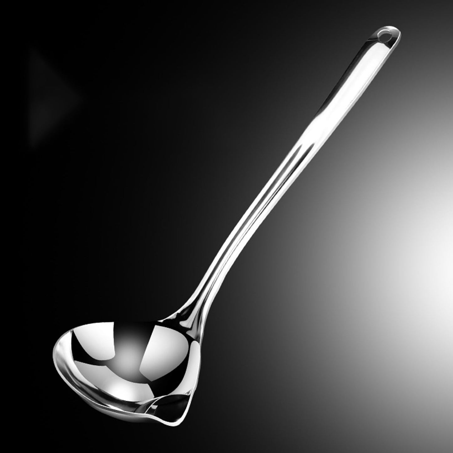 Reheyre Scalding Resistant Stainless Steel Soup Ladle with Long Handle - Cookware Supplies L As the picture