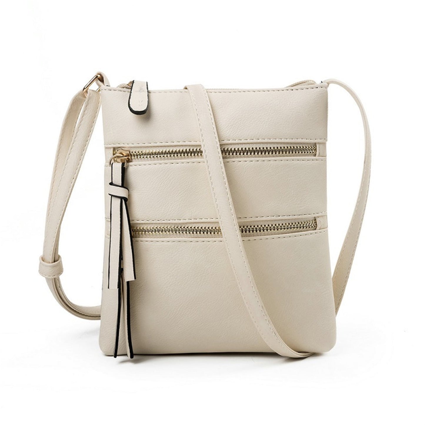 Small Crossbody Purses for Women Multi Pocket Travel Bag Over The Shoulder with Extra Long Strap - Beige