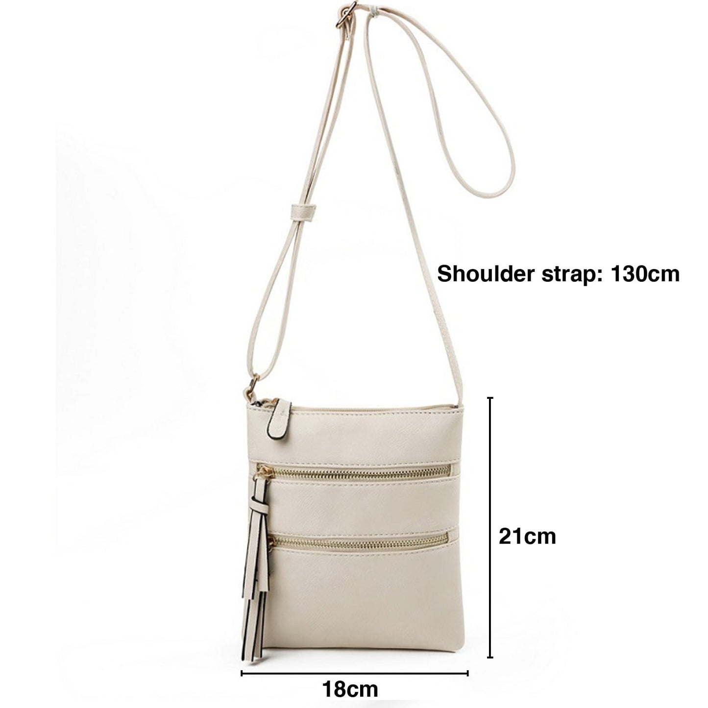 Small Crossbody Purses for Women Multi Pocket Travel Bag Over The Shoulder with Extra Long Strap - Beige
