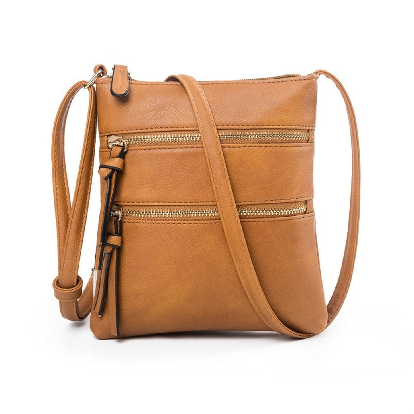 Small Crossbody Purses for Women Multi Pocket Travel Bag Over The Shoulder with Extra Long Strap - Beige Brown